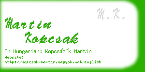 martin kopcsak business card